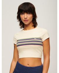 Superdry - Vintage Stripe Cropped T-shirt - Lyst