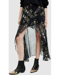 AllSaints - Slvina Oto Floral Asymmetric Maxi Skirt - Lyst