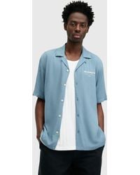 AllSaints - Underground Short Sleeve Revere Collar Shirt - Lyst