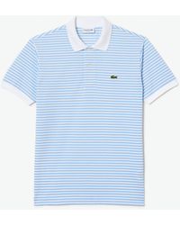 Lacoste - Core Essential Striped Cotton Polo Shirt - Lyst