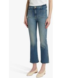 7 For All Mankind - High Waist Slim Kick Cropped Jeans - Lyst