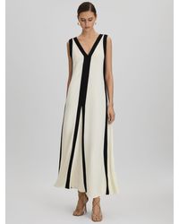 Reiss - Rae Colour-block Relaxed-fit Woven Maxi Dress - Lyst