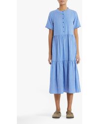 Lolly's Laundry - Fie Striped Tiered Midi Shirt Dress - Lyst