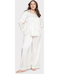 Chelsea Peers - Curve Satin Jacquard Stripe Long Pyjama Set - Lyst