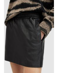 AllSaints - Shana Leather Mini Skirt - Lyst