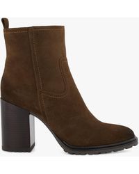 Dune - Peng Suede Heeled Ankle Boots - Lyst