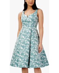 Adrianna Papell - Jacquard Fit And Flare Sleeveless Dress - Lyst