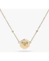 Olivia Burton - Bee & Honeycomb Pendant Necklace - Lyst