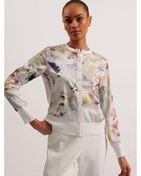 Ted Baker - Haylou Floral Woven Front Cardigan - Lyst