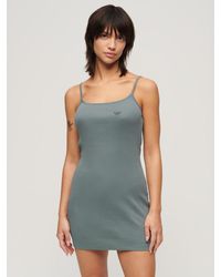 Superdry - Embroidered Ribbed Strappy Mini Dress - Lyst