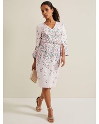 Phase Eight - Petite Giovanna Floral Belted Dress - Lyst