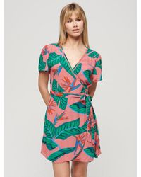 Superdry - Floral Wrap Mini Dress - Lyst