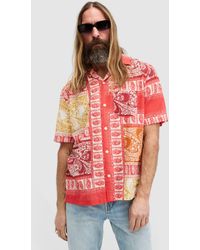 AllSaints - Marquee Paisley Bandana Print Relaxed Fit Shirt - Lyst