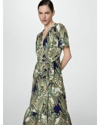 Mango - Paisley Print Wrap Midi Dress - Lyst