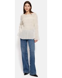Jigsaw - Ruched Cotton Blend Blouse - Lyst