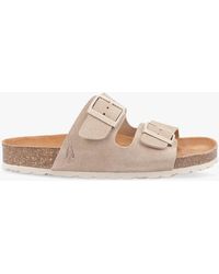 Hush Puppies - Blaire Suede Footbed Sandals - Lyst