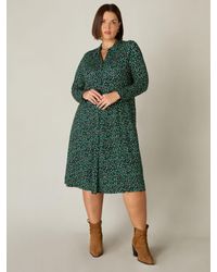 Live Unlimited - Curve Jersey Spot Print Relaxed Shirt Dress - Lyst