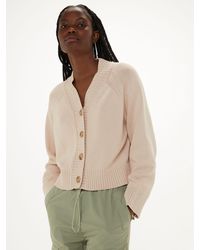 Whistles - Ribbed Detail Cotton Cardigan - Lyst