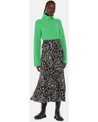 Whistles - Scribble Bouquet Fluted Midi Skirt - Lyst