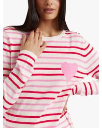 Chinti & Parker - Breton Stripe And Heart Wool And Cashmere Blend Jumper - Lyst