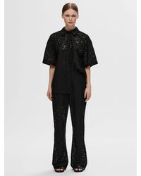 SELECTED - Karola Lace Flared Trousers - Lyst