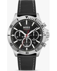 BOSS - Boss Troper Chronograph Leather Strap Watch - Lyst