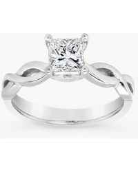 Milton & Humble Jewellery - Second Hand Platinum Princess Cut Diamond Twist Ring - Lyst