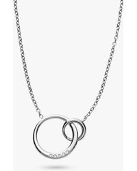 Skagen - Crystal Interlocking Circle Pendant Necklace - Lyst