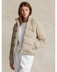 Ralph Lauren - Polo Cable Knit Down Hooded Coat - Lyst
