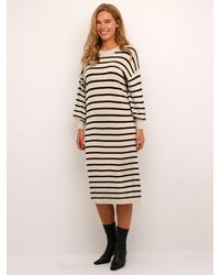 Kaffe - Mala Stripe Knit Jumper Dress - Lyst