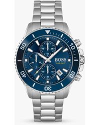 BOSS - Boss Admiral Chronograph Date Bracelet Strap Watch - Lyst
