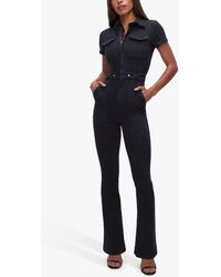 GOOD AMERICAN - Fit For Success Flared Denim Jumpsuit - Lyst
