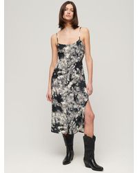 Superdry - Tie Dye Printed Button-up Cami Midi Dress - Lyst