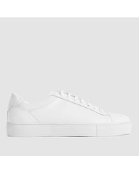 Reiss - Finley Leather Trainers - Lyst