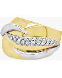 Milton & Humble Jewellery - Second Hand Wempe 18ct White & Yellow Gold Diamond Chunky Band Ring - Lyst