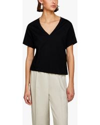 Sisley - Short Sleeve V-neck T-shirt - Lyst