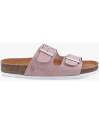 Hush Puppies - Blaire Suede Footbed Sandals - Lyst