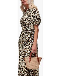 Whistles - Petite Painted Leopard Print Midi Dress - Lyst