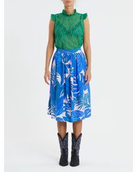 Lolly's Laundry - Ella Palm Leaf Print Midi Skirt - Lyst