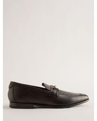 Ted Baker - Romules Snaffle Embossed Leather Loafers - Lyst