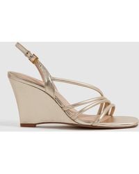 Reiss - Anya Strappy Leather Wedge Sandals - Lyst