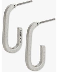 AllSaints - Minimal Small Oval Open Hoop Earrings - Lyst