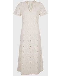 Gerard Darel - Elouane Embroidered Cotton Midi Dress - Lyst