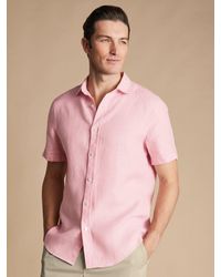 Charles Tyrwhitt - Linen Classic Fit Short Sleeve Shirt - Lyst