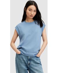 AllSaints - Esme Cap Sleeve Organic Cotton T-shirt - Lyst