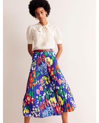 Boden - Floral Print Pleated Midi Skirt - Lyst