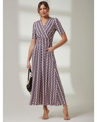 Jolie Moi - Molly Geometric Print Jersey Midi Dress - Lyst