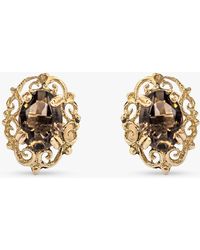 L & T Heirlooms - Second Hand 9ct Yellow Gold Scrollwork Citrine Stud Earrings - Lyst