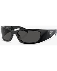 Prada - Pr A14s Wrap Sunglasses - Lyst