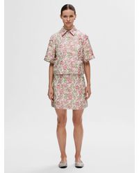 SELECTED - Arisa Floral Print Mini Skirts - Lyst